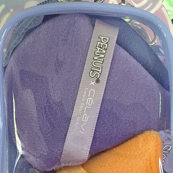 Peanuts x Celavi Makeup Puffs Set 4 Travel Bag Keychain Trick Treat Halloween - Picture 13 of 16